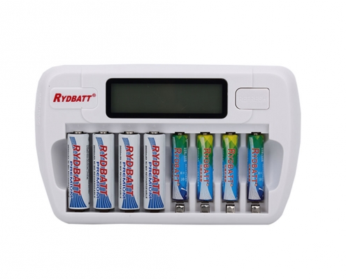 4-Slot Rechargeable AA/AAA NiMH LCD Smart Charger